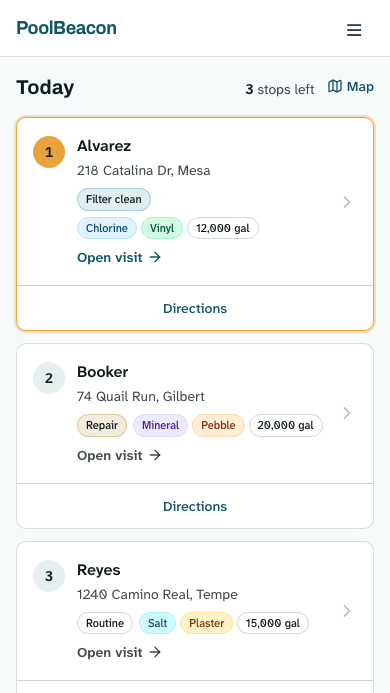 PoolBeacon field app